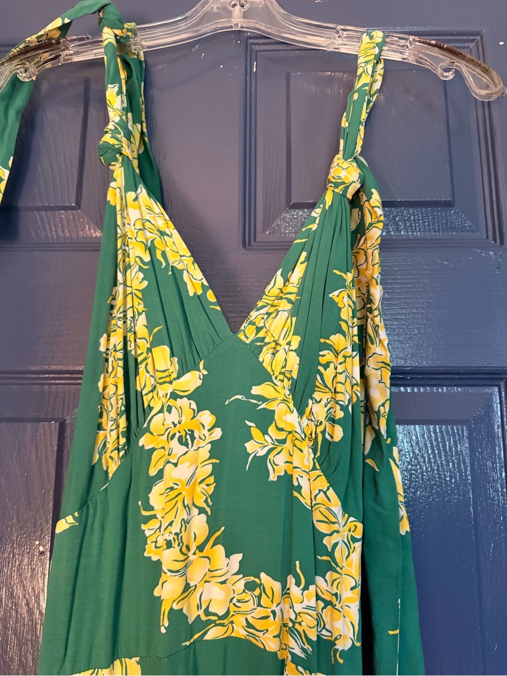 Trashy Diva Green Maxi Dress with Yellow Floral Print *Helena?* sz12 - Picture 3 of 6